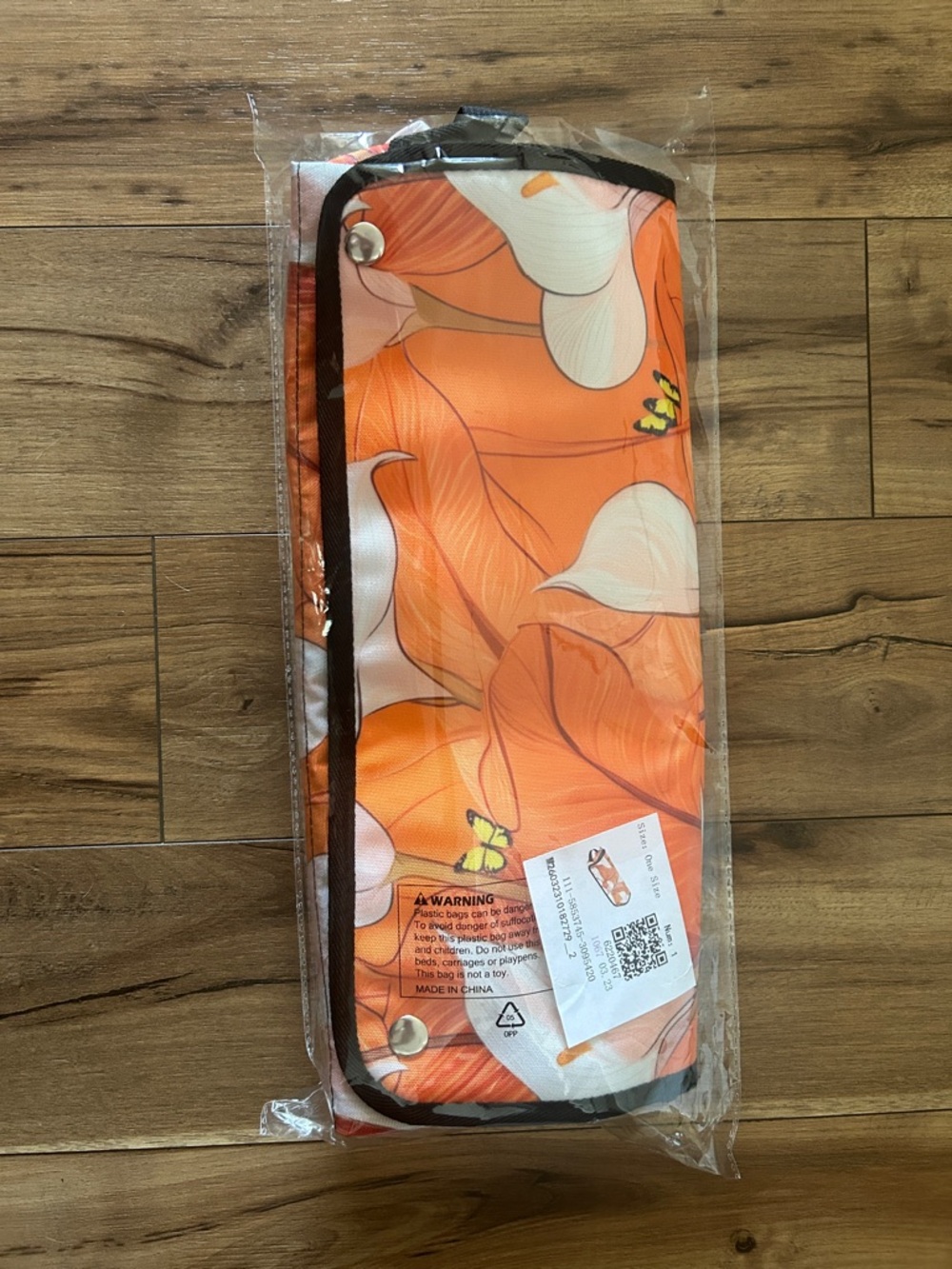 Orange Floral Foldable Hot Tools Travel Organizer